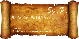 Szőke Palóma névjegykártya